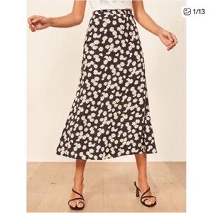 Reformation Daisy Bea Floral Midi Skirt